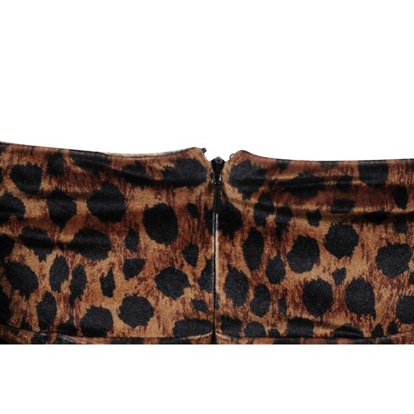 The Attico Womens Leopard Print Top Size 40 Brown Tan Bow Balloon Ruffle Sleeve - Picture 7 of 16